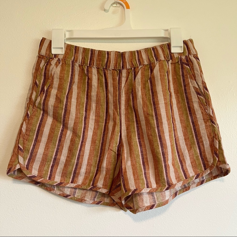 NWT Madewell Linen Cotton Blend Pull-on Shorts (Elastic Waist) | Size Sm…